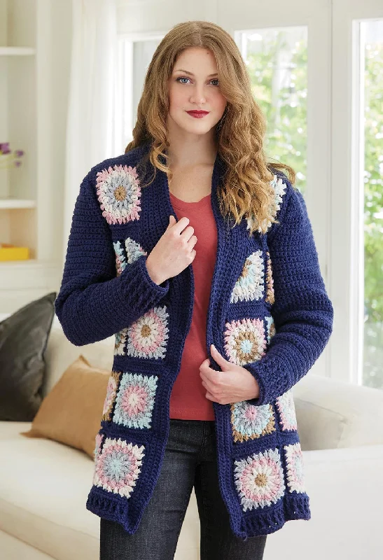 Granny Square Cardigan Anti-Pilling Anti-Shrink Durable