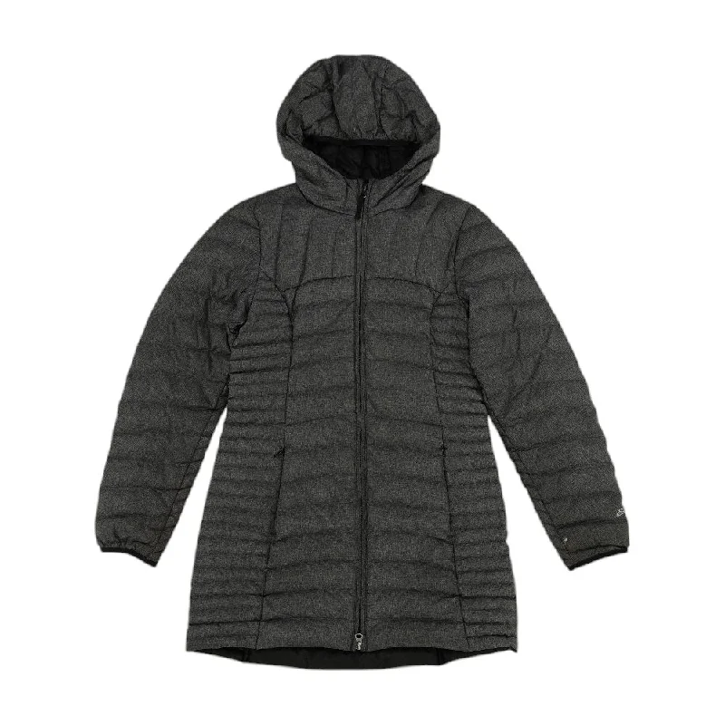 Gray Solid Puffer Coat Lapel Coat Peter Pan Collar Coat Cowl Neck Coat