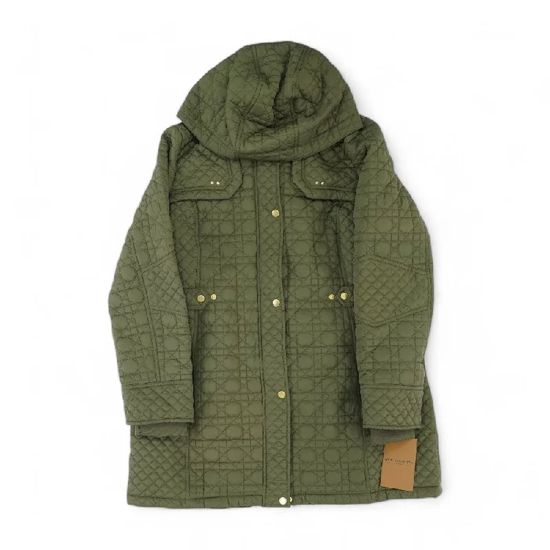 Green Solid Coat Tailored Straight A-Line