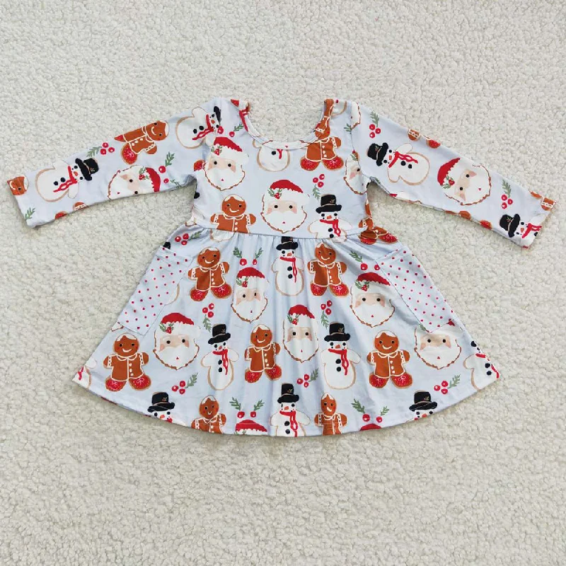 Hot Sale Baby Girls Christmas Dress Long Sleeve Dresses GLD0367 Tunics Chinos classic