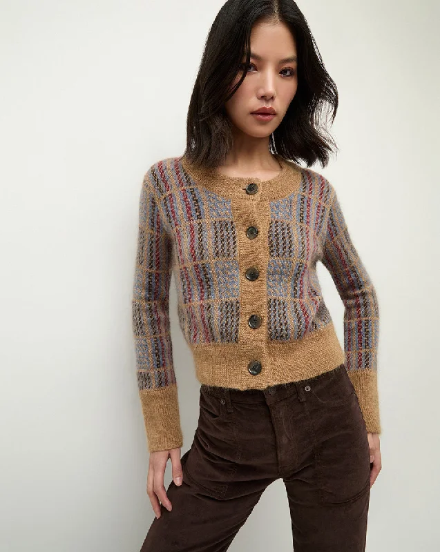Jacira Plaid Cardigan Handmade Hand-knitted Hand-woven