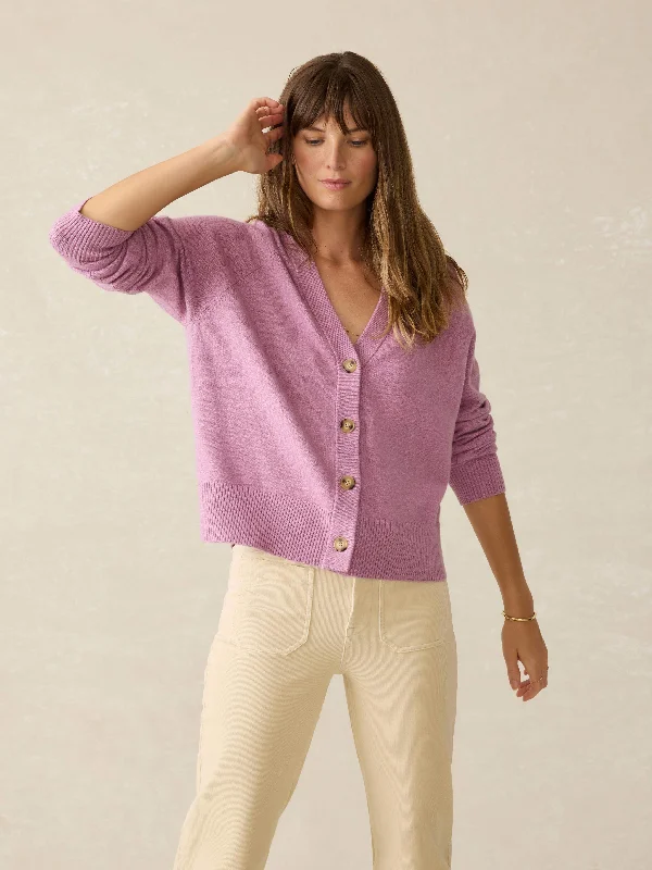 Jackson Cardigan - Orchid Haze Heather Mesh Blend Leather Blend Suede Blend