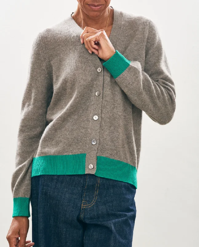 Jumper1234 Contrast Vapor Emerald Cardigan Soft Cozy Warm