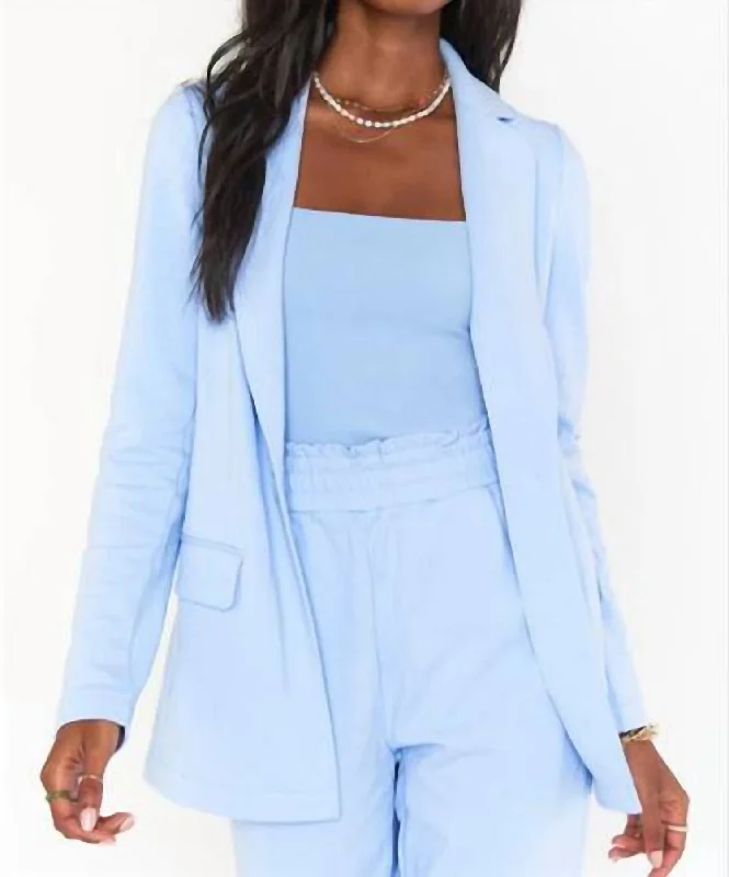 Lazy Chic Blazer In Periwinkle Women's Casual Suit