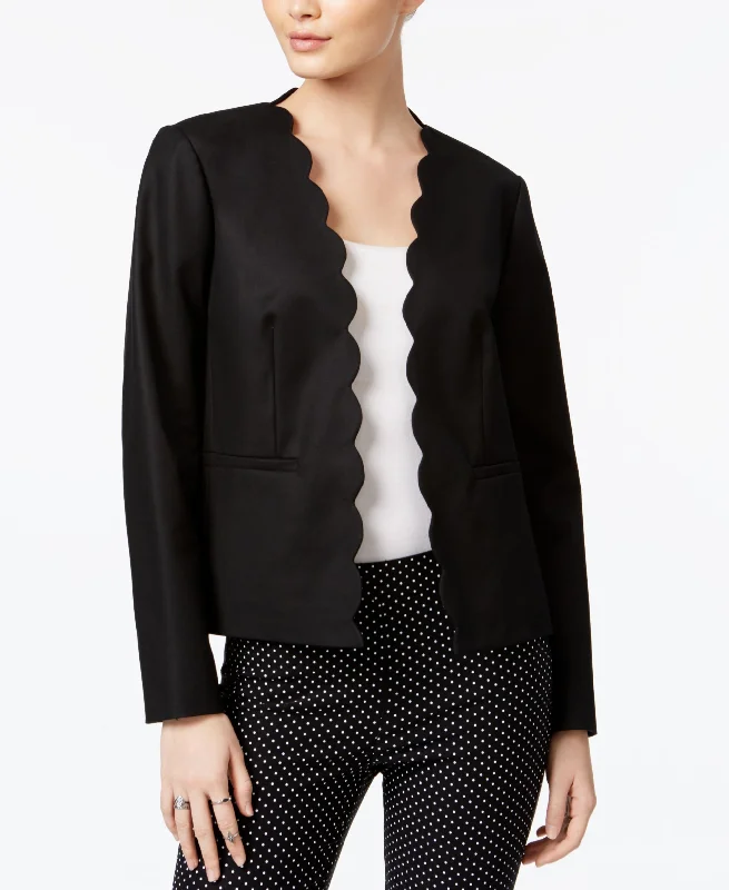 Maison Jules Long Sleeve Scalloped Blazer Women's Classic Blazer
