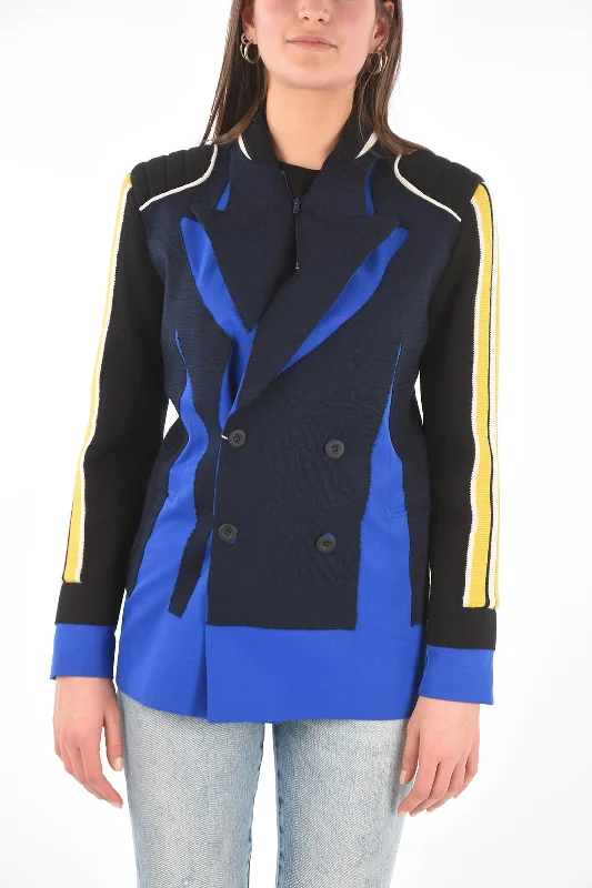 Maison Margiela Mm0 Knitted Double Breasted Blazer With Peak Lapel 36 Italian Size Women's Premium Blazer