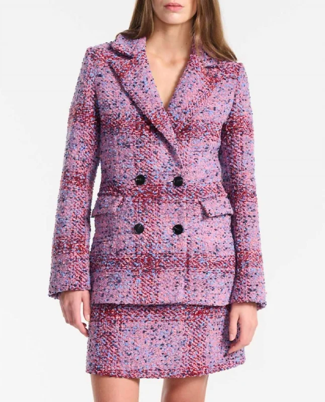 Meadow Tweed Blazer In Violet Women's Elegant Blazer