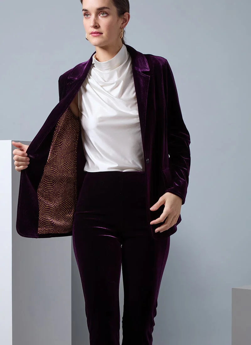 Mercer Stretch Velvet Blazer in Royalty Women's Brand Blazer