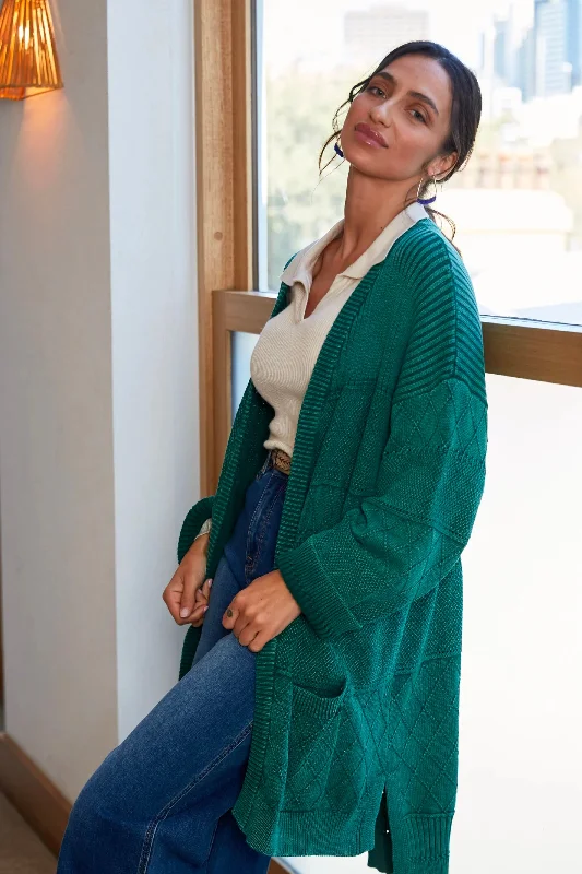 METRO CARDIGAN HUNTER Spandex Blend Rayon Blend Denim Blend