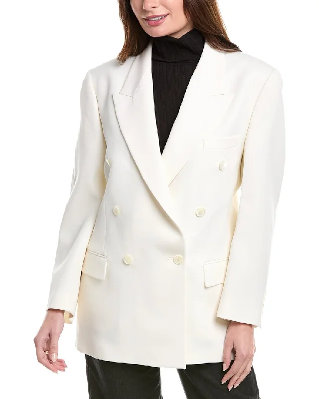 Michael Kors Collection Double Breasted Wool Blazer Women's Trench Blazer