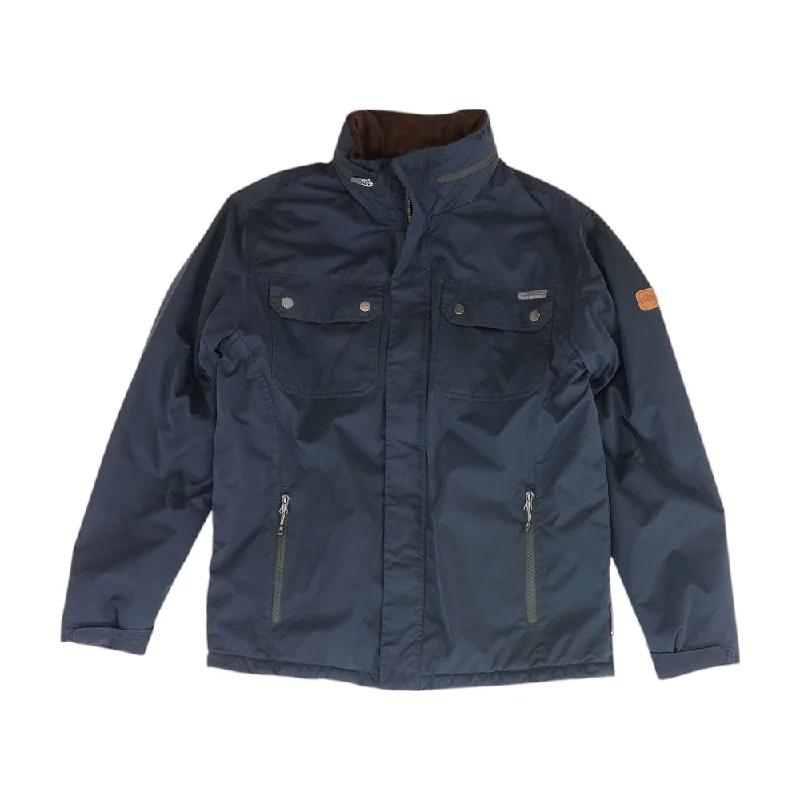Navy Solid Coat Blazer Duffle Coat Pea Coat