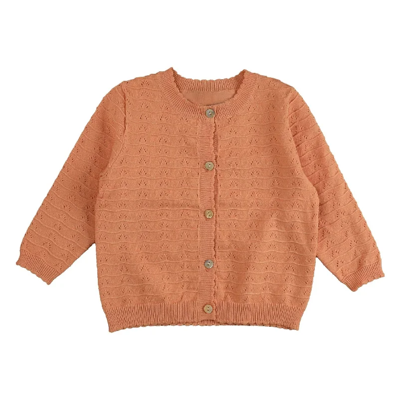 Noma Peach Pointelle Cardigan Anti-Pilling Anti-Shrink Durable