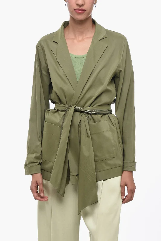 Oblò Unique Unlined No Fastening Blazer With Self-Tie Detail M Standard Size Women's Designer Suit
