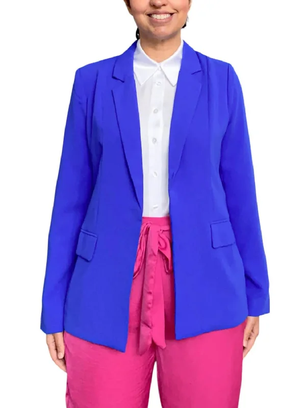 Open Front Blazer In Electric Blue Women's Fashion Blazer