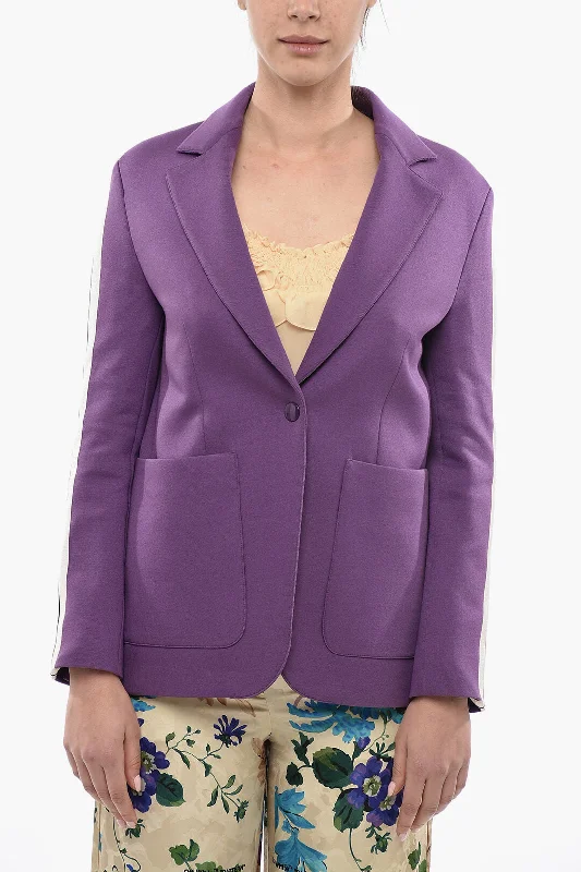 Palm Angels Half-Lined Track Blazer With Contrasting Blazer 38 Italian Size Women's Vintage Suit