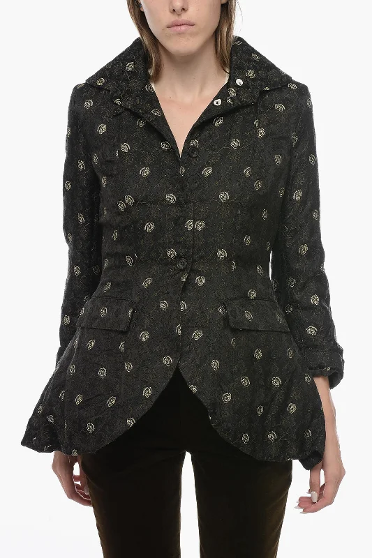 Paul Hamden Brocade Blazer With Flounced Tail M Standard Size Women's Simple Jacket