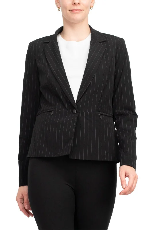 Peace of Cloth Nylon Black Blazer Linen Women's Suit