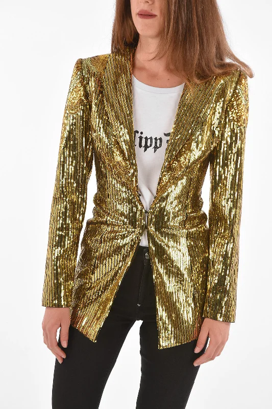 Philipp Plein Couture Shawl Lapel Sequined Blazer S Standard Size Women's Premium Blazer