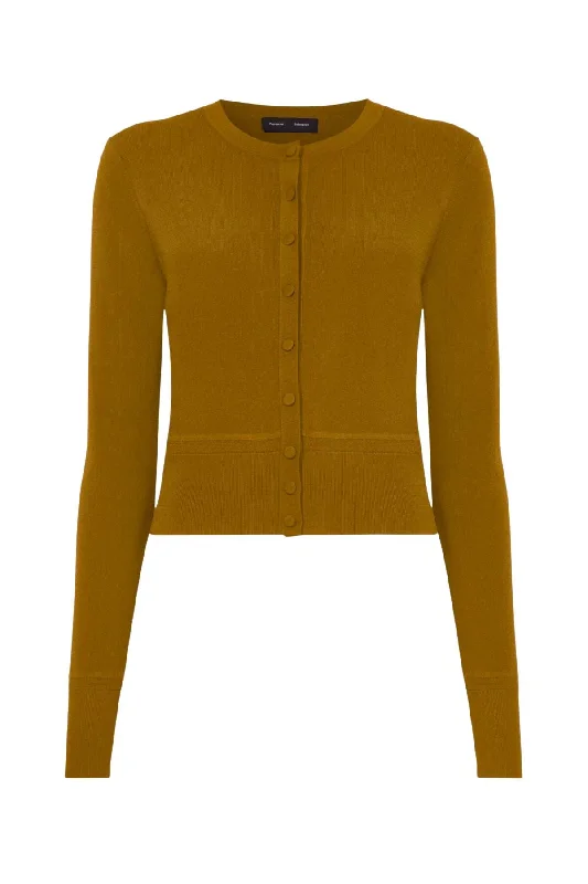 Proenza Schouler Silk Viscose Cardigan - Ochre Casual Formal Business