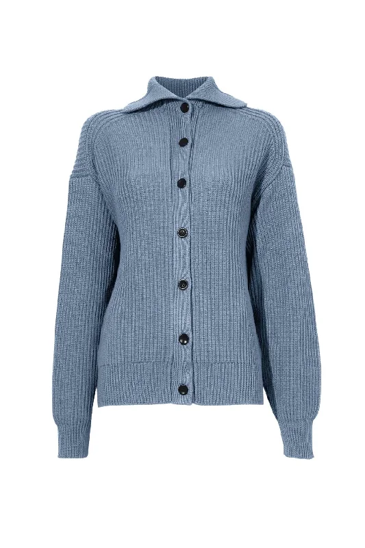 Proenza Schouler White Label Reversible Cotton Cashmere Cardigan - Slate Seamless Knitted Crochet