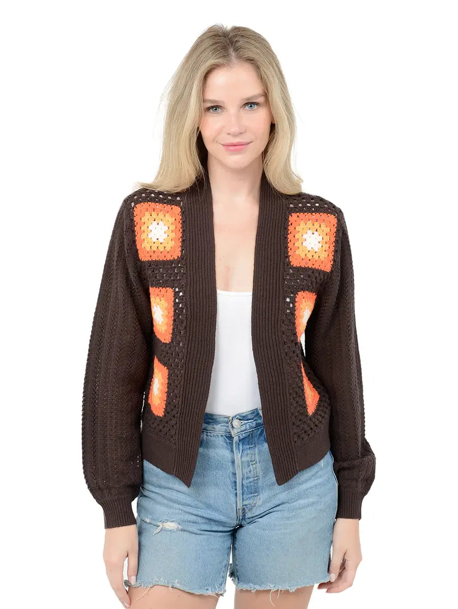 27 Miles - Raleigh Cardigan in Poppyseed Plaid Cardigan Polka Dot Checkered