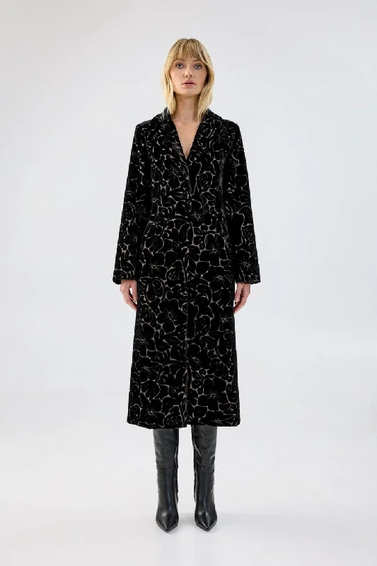 Romantique Coat | Black Off-the-Shoulder Jacket Double-Breasted Coat Single-Breasted Coat
