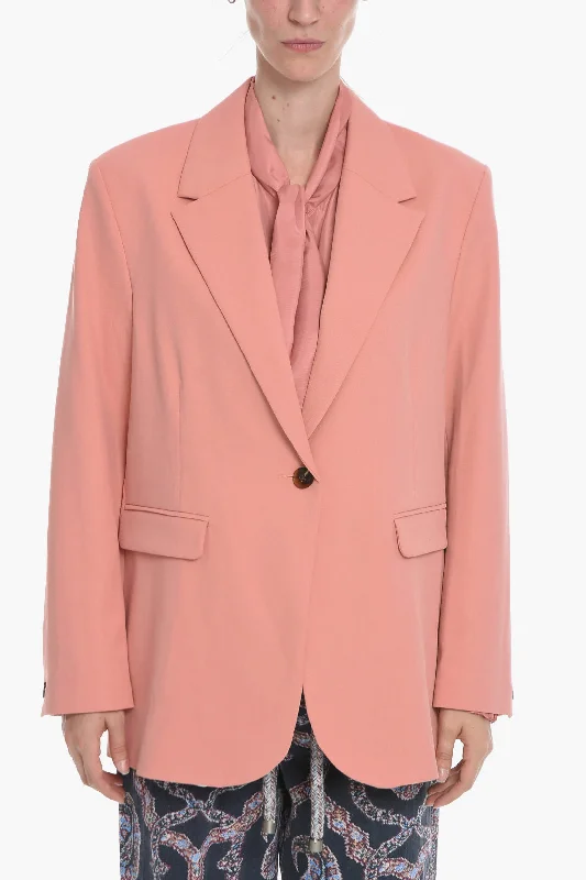 Samsoe Samsoe 1-Button Oversized Haven Blazer With Flap Pocket M Standard Size Women's Fashion Blazer