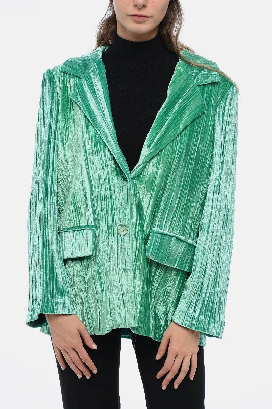 Sleep No More Curly Velvet Loose-Fit Blazer With Paded Shoulder M Standard Size Women's Vintage Jacket