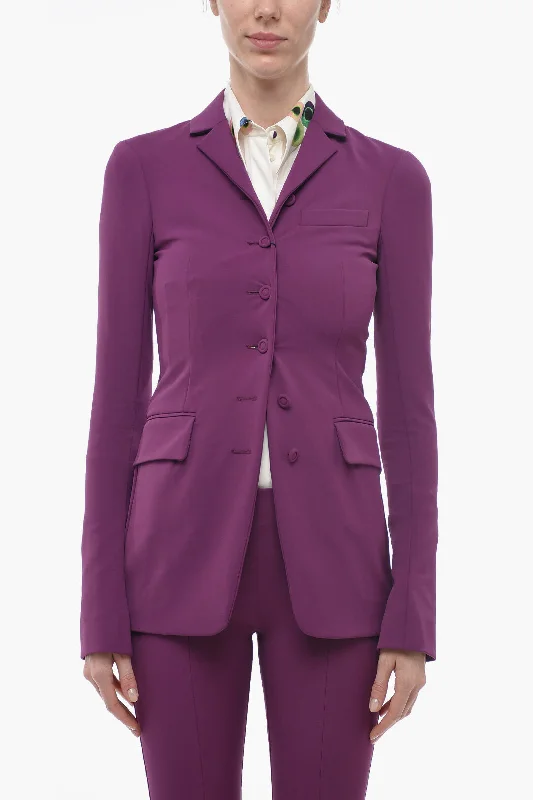 Sportmax Stretch Fabric SPEZIE Blazer with Mocro Lapel Women's High-End Blazer