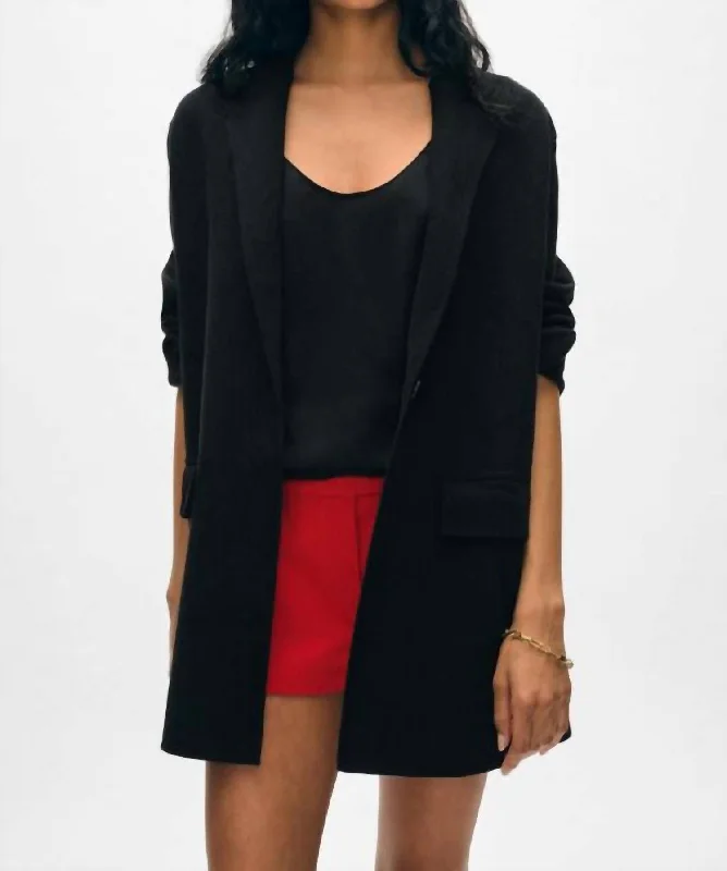 Superfine Organic Cotton Knit Blazer In Black Women's Simple Blazer