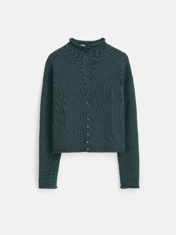 Taylor Rollneck Cardigan in Cotton Cashmere Soft Cozy Warm