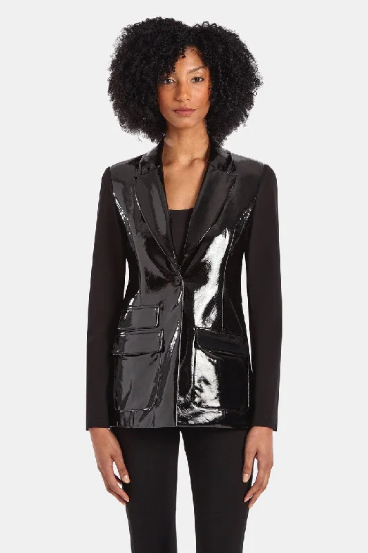 THE VINYL COMBO DART BLAZER Women's Elegant Suit