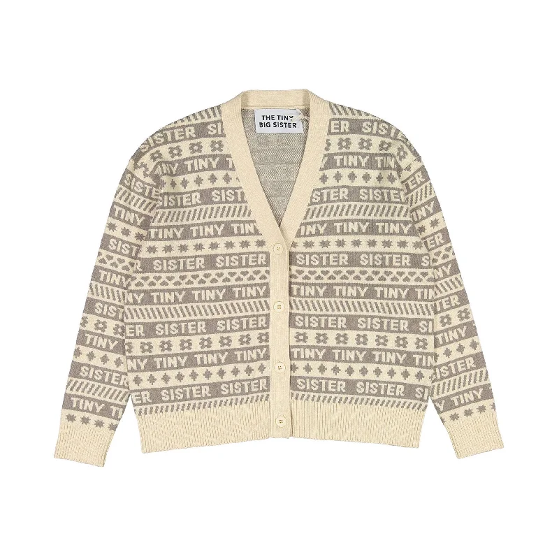 Tiny Cottons Ivory Ines Jacquard Womens Cardigan Chenille Fabric Brocade Fabric Lace Fabric