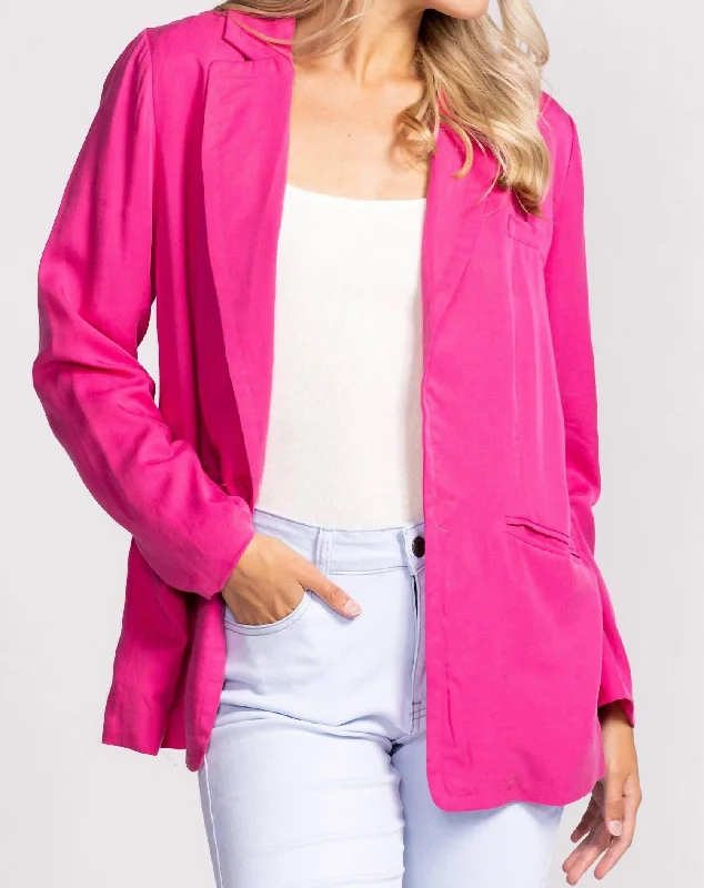 Veronica Blazer In Fuchsia Women's Solid Blazer