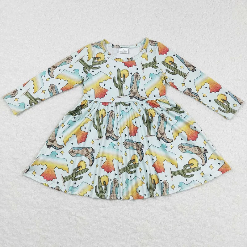 Western Style Baby Girls Dress Long Sleeve Dresses GLD0349 Tunics Corduroy durable