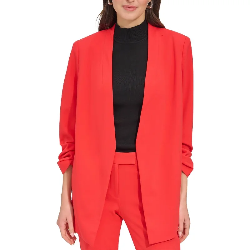 Womens Crepe Long Sleeves Open-Front Blazer Women's Classic Suit