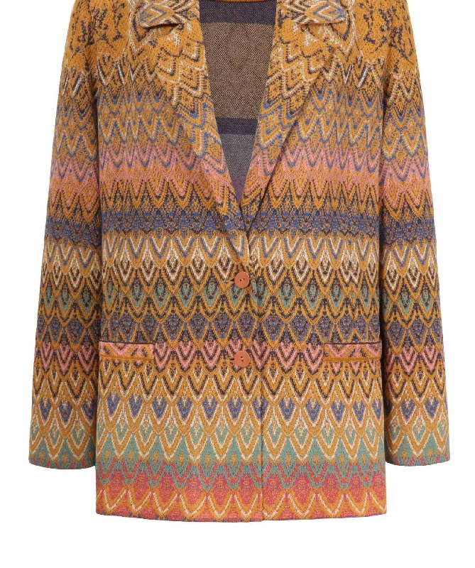 Women's Knitted Blazer In Golden Sand Women's Designer Suit