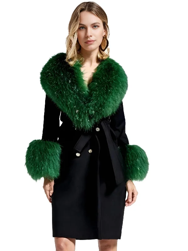 Black Dark Green Fur