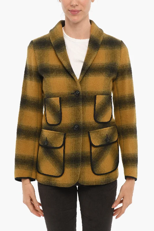 Woolrich Buffalo Shaded Checked Railroad Blazer Xs Standard Size Women's Casual Suit