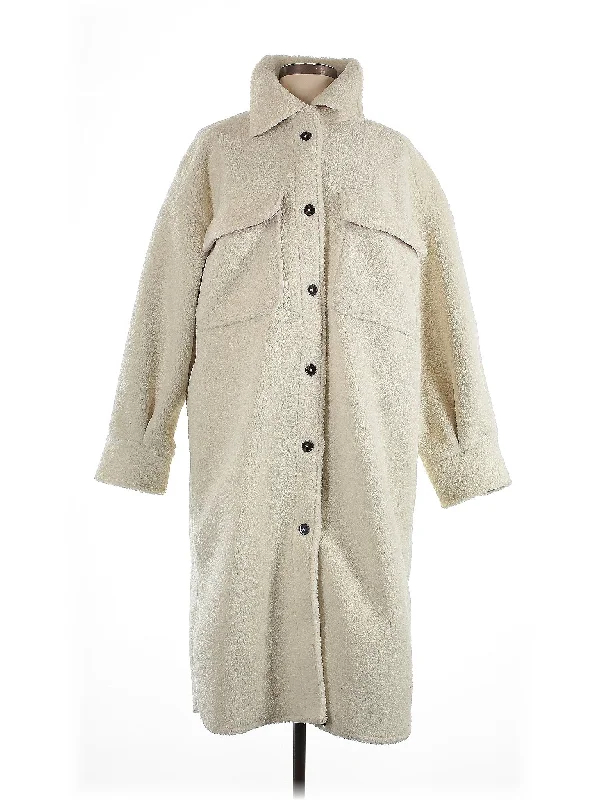Coat Asymmetrical Collar Hooded Zippered