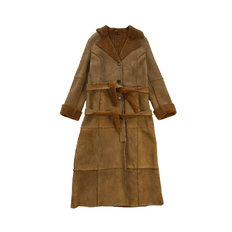Shearling Coat - Women's 46 Houndstooth Coat Plaid Coat Tartan Coat