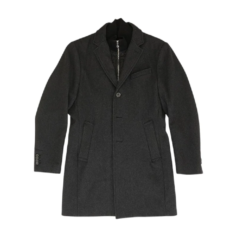 Black Solid Coat Sleeveless Short Sleeve Long Sleeve