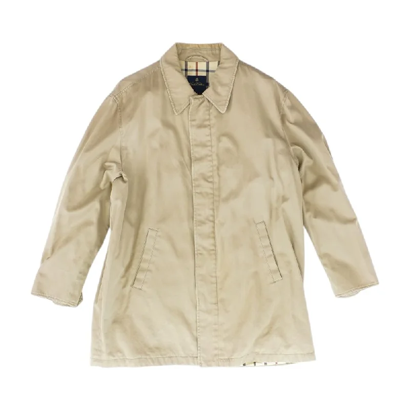 Tan Solid Coat Parka Anorak Hoodie