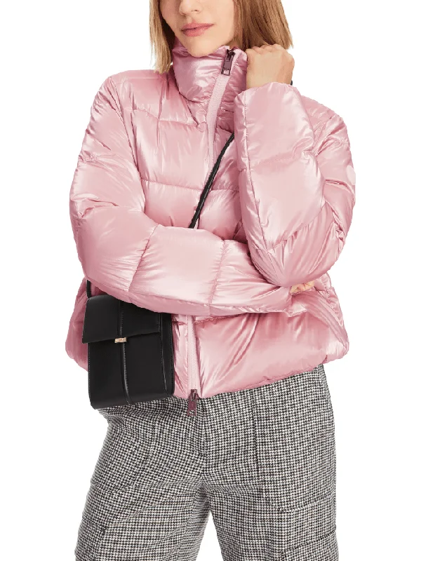 Marc Cain Additions Quilted Short Coat In Warm Rose XA 12.08 W82 Col 213 Off-the-Shoulder Jacket Double-Breasted Coat Single-Breasted Coat