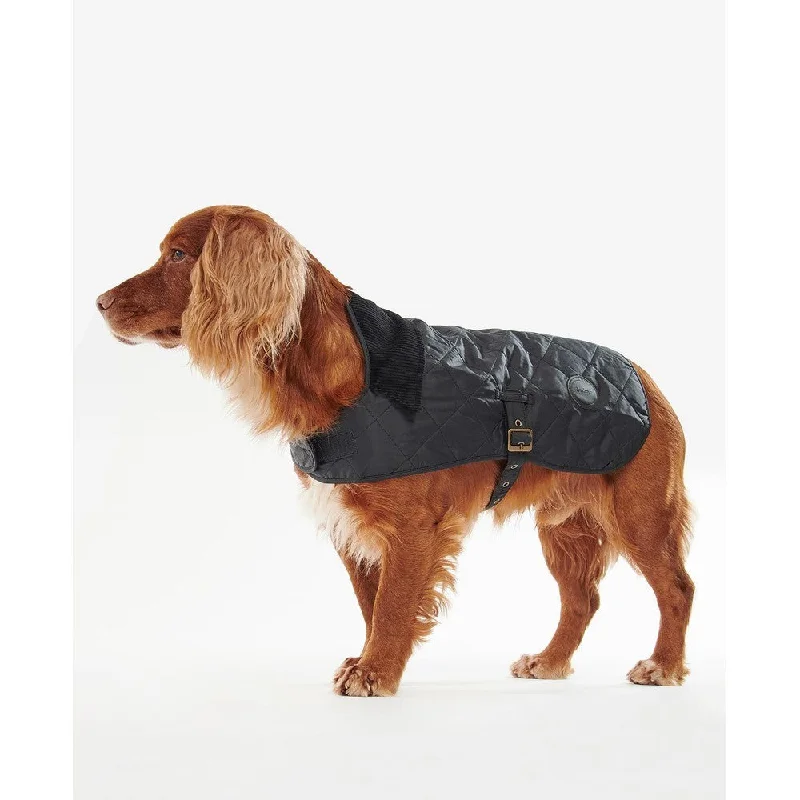 Quilted Dog Coat - Black Toggle Coat Shawl Collar Coat Notch Collar Coat