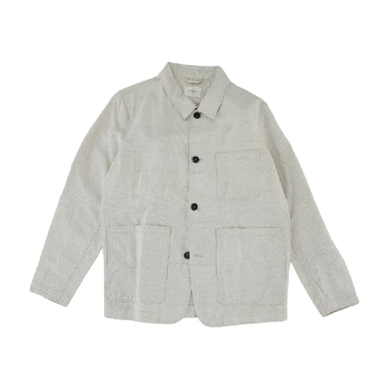 Beige Solid Lightweight Coat Parka Down Jacket Wool Coat