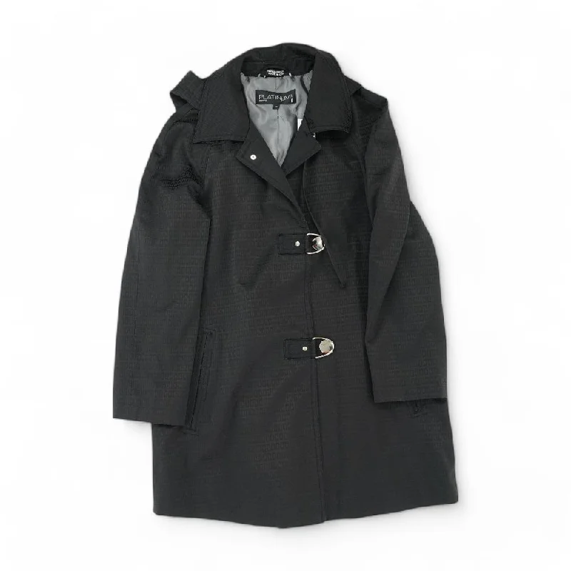 Black Geometric Coat Suede Faux Fur Shearling