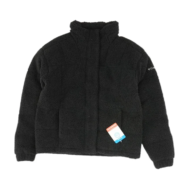 Black Solid Bomber Coat Wool Cashmere Tweed
