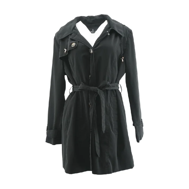 Black Solid Coat Faux Fur Real Fur Shearling