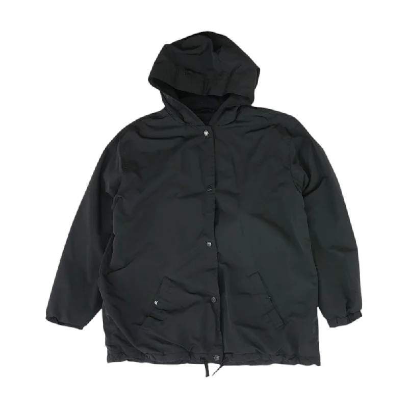 Black Solid Lightweight Coat Embroidered Appliqued Beaded
